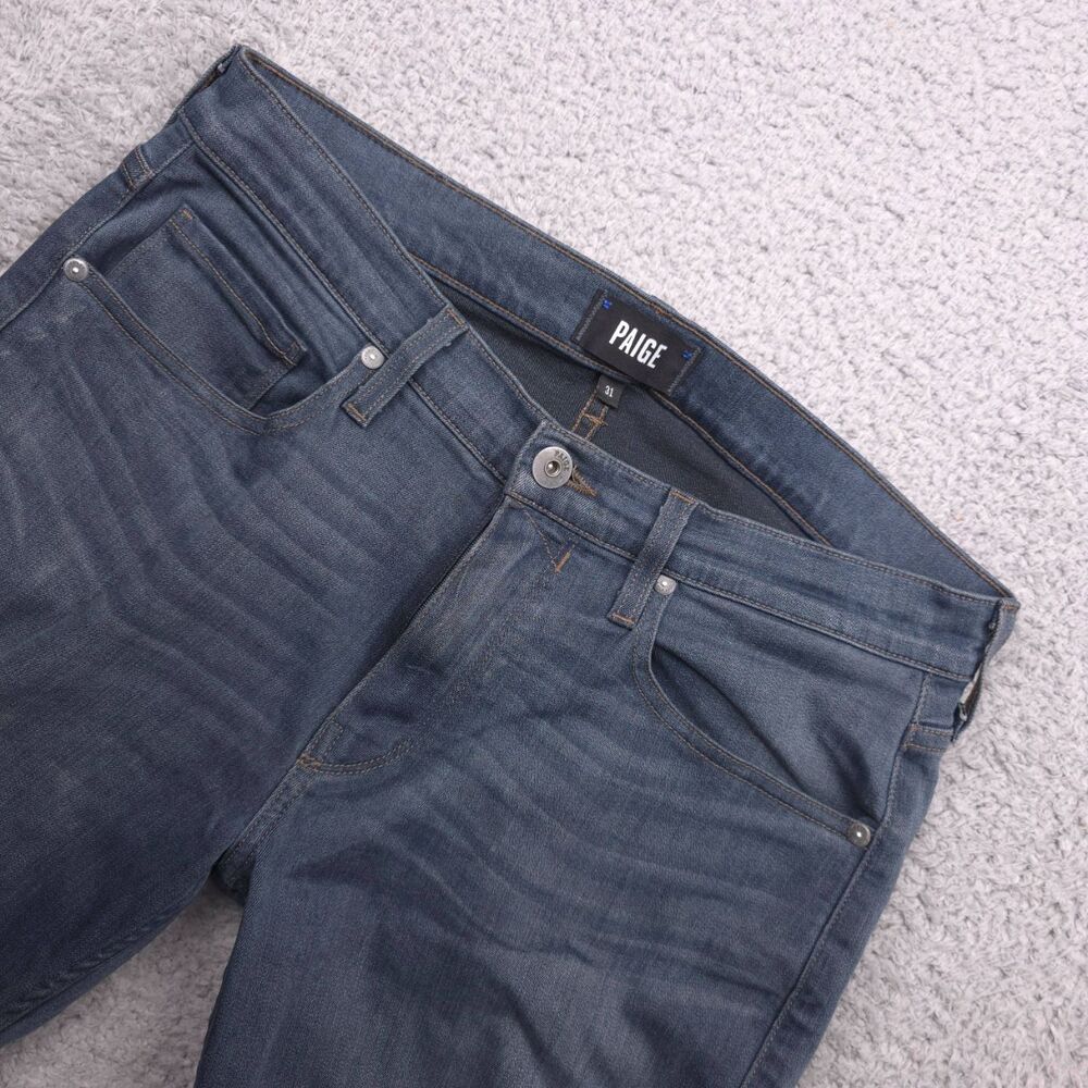 Paige Mens Jeans Size 31 Blue‎ Grey Federal Straight Leg Premium 5 Pocket